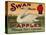 Fruit Crate Labels: Swan Brand Extra Fancy Apples; Perham Fruit Company-null-Stretched Canvas