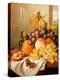 Fruit on a Draped Ledge with a Red Admiral-Edward Ladell-Premier Image Canvas
