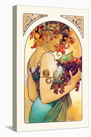 Fruit-Alphonse Mucha-Stretched Canvas