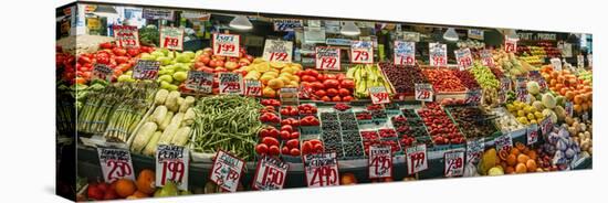 Fruits and vegetables for sale at Pike Place Market, Seattle, Washington State, USA-Panoramic Images-Premier Image Canvas