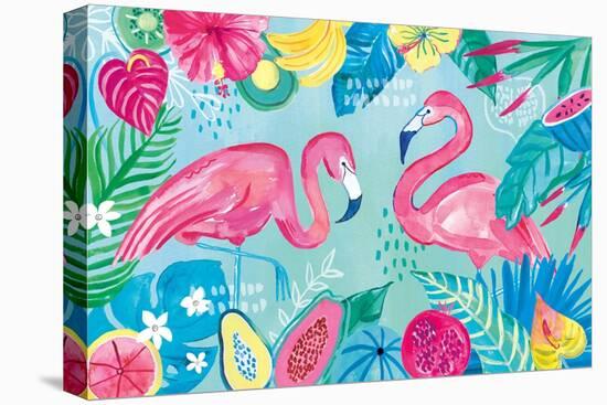 Fruity Flamingos I-Farida Zaman-Stretched Canvas