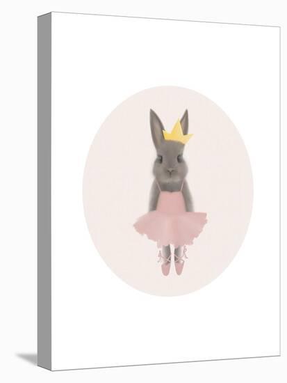 Full Body Ballet Bunny with circle-Leah Straatsma-Stretched Canvas