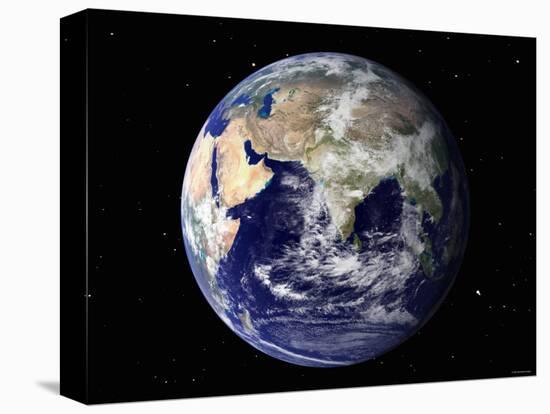Full Earth Showing Europe and Asia (With Stars)-Stocktrek Images-Premier Image Canvas