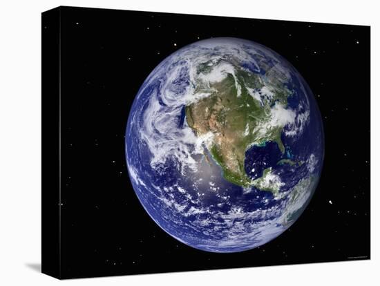 Full Earth Showing North America (With Stars)-Stocktrek Images-Premier Image Canvas