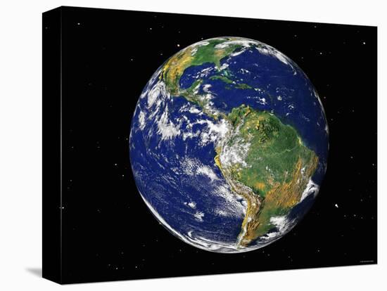 Full Earth Showing South America (With Stars)-Stocktrek Images-Premier Image Canvas