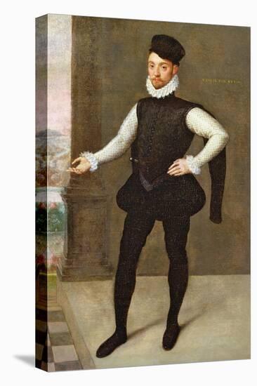 Full Length Portrait of a Gentleman in a Black Doublet-Francois Clouet-Premier Image Canvas