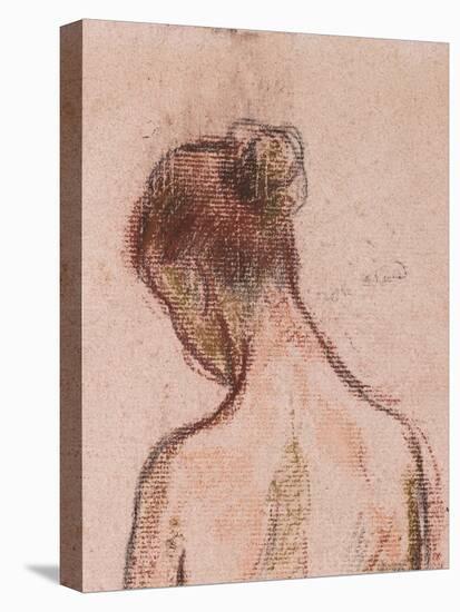 Full-Length Standing Nude of a Woman, from behind (Detail), before 1903 (Pastels on Pink Paper)-Camille Pissarro-Premier Image Canvas