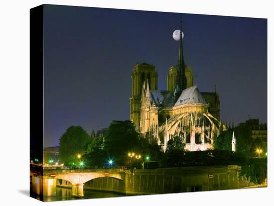 Full Moon over Notre Dame Cathedral at Night, Paris, France-Jim Zuckerman-Premier Image Canvas