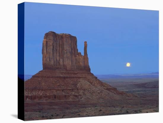 Full Moon Rising Behind Sandstone Bluffs, Arizona/Utah Border, Monument Valley Tribal Park, Navajo-Scott T. Smith-Premier Image Canvas