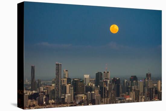 Full moon rising over Brisbane city, Queensland, Australia-Mark A Johnson-Premier Image Canvas