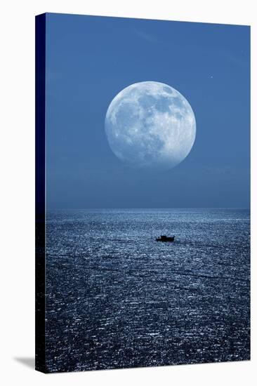 Full Moon Rising Over the Sea-Detlev Van Ravenswaay-Premier Image Canvas