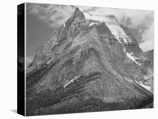 Full View Of Mountain "Going-To-The-Sun Mountain Glacier National Park" Montana. 1933-1942-Ansel Adams-Stretched Canvas