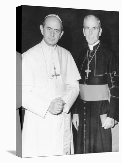 Fulton J. Sheen Following a Private Audience Pope Paul VI at the Vatican, March 17, 1971-null-Stretched Canvas