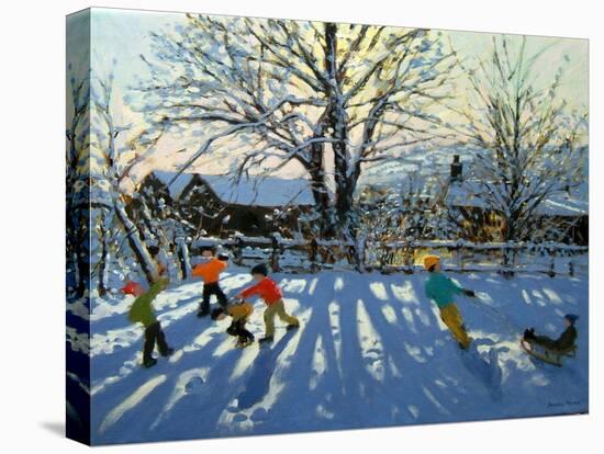 Fun in the Snow, Tideswell, Derbyshire-Andrew Macara-Premier Image Canvas