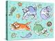 Fun Kitties Pawprints-Geraldine Aikman-Premier Image Canvas