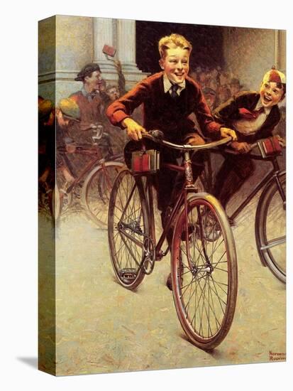 Fun on Bikes (or Boys on Bicycles)-Norman Rockwell-Premier Image Canvas