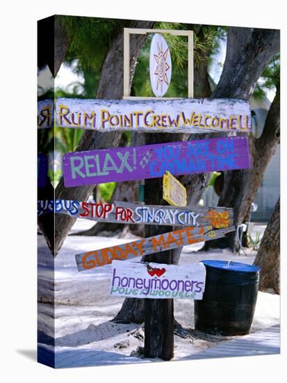 Fun Signpost at Run Point, Cayman Islands-George Oze-Premier Image Canvas