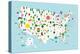 Fun USA Map-Ann Kelle-Stretched Canvas