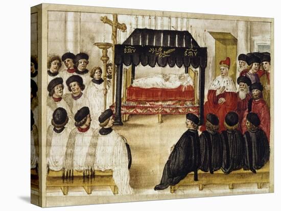 Funeral Ceremony in Honor of Abbess from Convent of Sisters of Charity of Venice-null-Premier Image Canvas