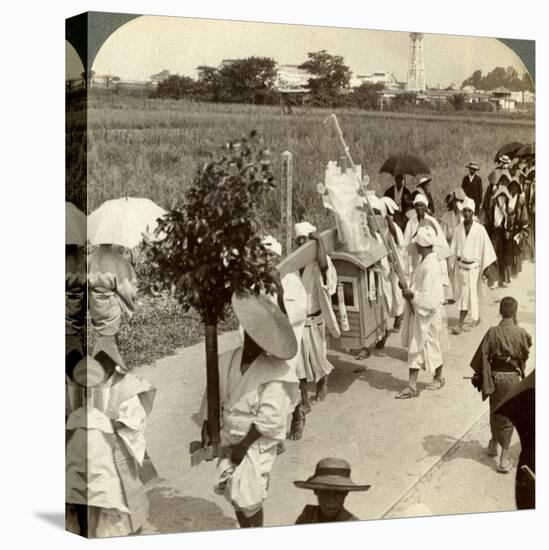 Funeral Procession of a Rich Buddhist, on the Road to Sakai, Looking Towards Osaka, Japan, 1904-Underwood & Underwood-Premier Image Canvas