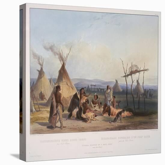 Funeral Scaffold of a Sioux Chief Near Fort Pierre, Engraved by J. Hurliman, Published in 1839-Karl Bodmer-Premier Image Canvas