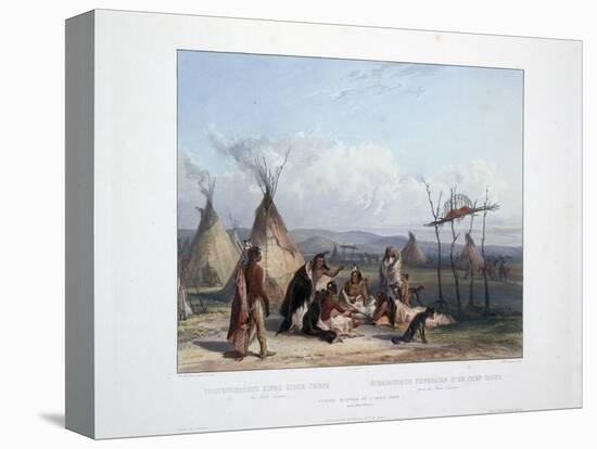 Funeral Scaffold of a Sioux Chief Near Fort Pierre-Karl Bodmer-Premier Image Canvas