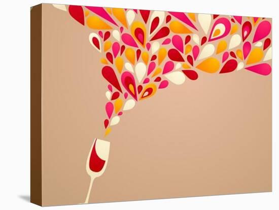 Funky Colorful Retro Wine Background-Marish-Stretched Canvas