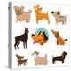 Funny Cartoon Dogs-venimo-Stretched Canvas