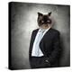 Funny Fluffy Cat In A Business Suit Businessman. Collage-Sergey Nivens-Premier Image Canvas