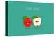 Funny Red Apple. Use for Card, Poster, Banner, Web Design and Print on T-Shirt. Easy to Edit. Vecto-Serbinka-Stretched Canvas