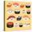 Funny Sushi Characters. Funny Sushi with Cute Faces. Sushi Roll and Sashimi Set. Happy Sushi Charac-coffeee_in-Stretched Canvas