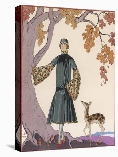 Fur Hat and Coat by Worth-Georges Barbier-Premier Image Canvas