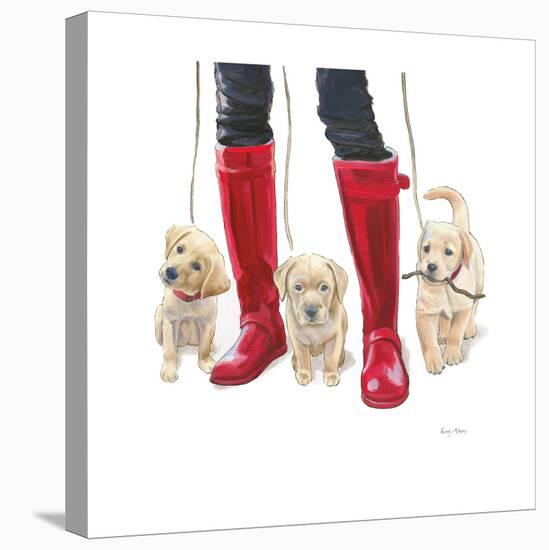 Furry Fashion Friends I-Emily Adams-Stretched Canvas