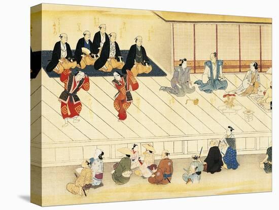 Futari Saruwaka, Scene from Theatre Play-Hishikawa Moronobu-Premier Image Canvas