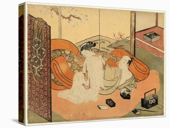 Futon No Naka No Yujo to Kyaku-Suzuki Harunobu-Premier Image Canvas