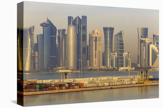 Futuristic Doha City Skyline and Container Port, Doha, Qatar, Middle East-Eleanor Scriven-Premier Image Canvas