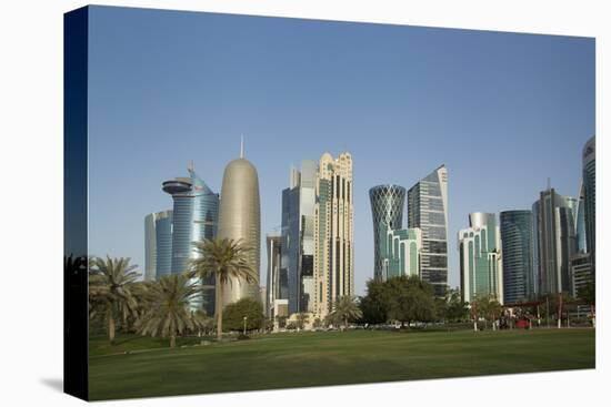 Futuristic Skyscrapers Downtown in Doha, Qatar, Middle East-Angelo Cavalli-Premier Image Canvas