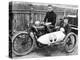 FW Dixon on a Harley-Davidson, with a Passenger in the Sidecar, 1921-null-Premier Image Canvas