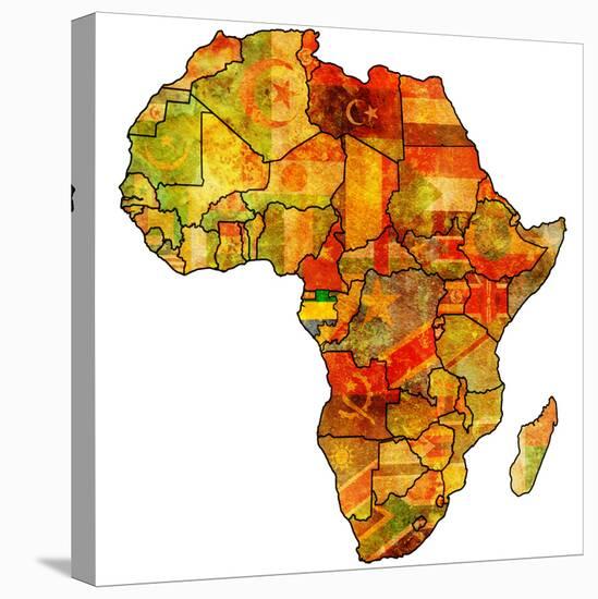 Gabon on Actual Map of Africa-michal812-Stretched Canvas