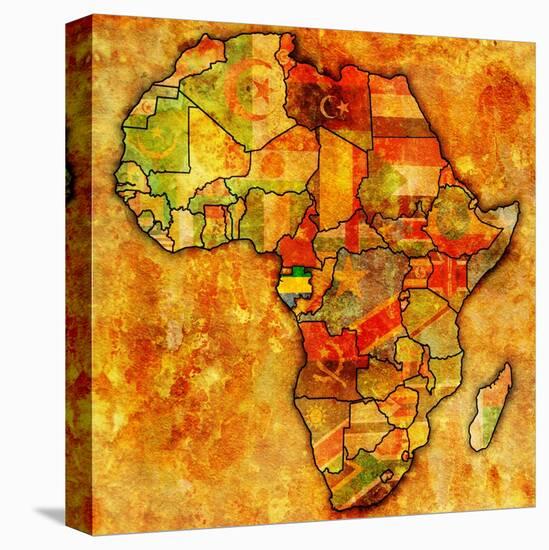 Gabon on Actual Map of Africa-michal812-Stretched Canvas