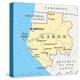 Gabon Political Map-Peter Hermes Furian-Stretched Canvas