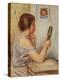 Gabrielle Holding a Mirror or Marie Dupuis Holding a Mirror with a Portrait of Coco, Early 1900S-Pierre-Auguste Renoir-Premier Image Canvas