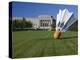 Gaint Shuttlecock Sculpture in Front of a Museum, Nelson Atkins Museum of Art, Kansas City-null-Premier Image Canvas