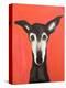 Galgo on Red-Sally Muir-Premier Image Canvas