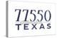 Galveston, Texas - 77550 Zip Code (Blue)-Lantern Press-Stretched Canvas