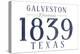 Galveston, Texas - Established Date (Blue)-Lantern Press-Stretched Canvas