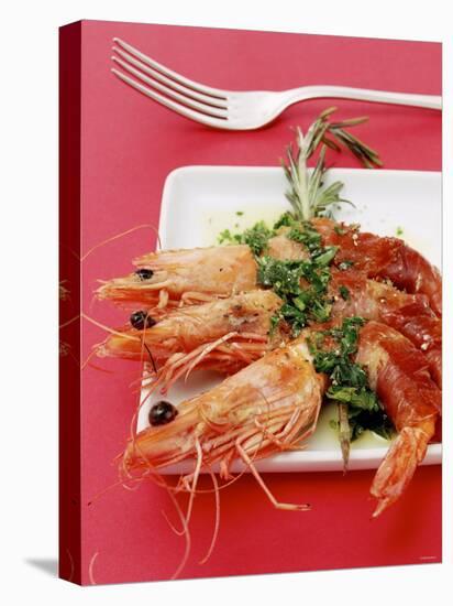 Gamberi in Coperta (King Prawns Wrapped in Parma Ham)-Alexander Van Berge-Premier Image Canvas