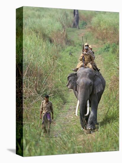 Game Guards Patrolling on Elephant Back, Kaziranga National Park, Assam State, India-Steve & Ann Toon-Premier Image Canvas