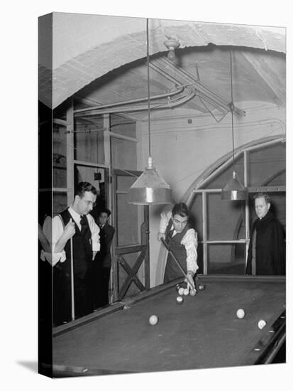 Game of Billiards at General Theological Seminary of the Episcopal Church-null-Premier Image Canvas