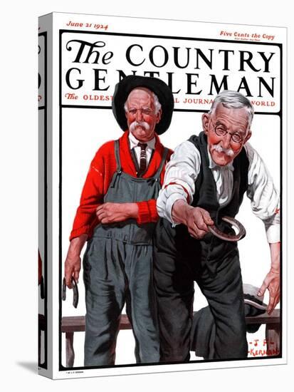 "Game of Horseshoes," Country Gentleman Cover, June 21, 1924-J.F. Kernan-Premier Image Canvas